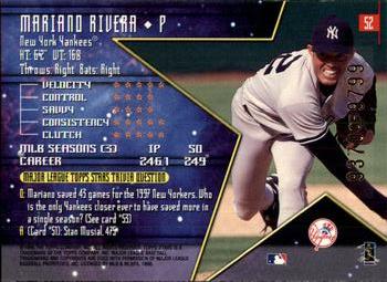 1998 Topps Stars #52 Mariano Rivera Back
