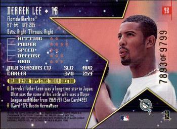 1998 Topps Stars #98 Derrek Lee Back