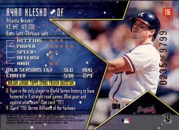 1998 Topps Stars #116 Ryan Klesko Back