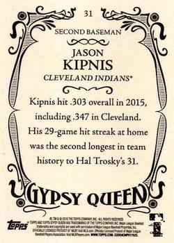 2016 Topps Gypsy Queen - Framed Green #31 Jason Kipnis Back