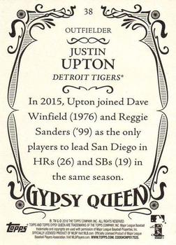 2016 Topps Gypsy Queen - Framed Green #38 Justin Upton Back