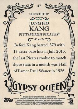 2016 Topps Gypsy Queen - Framed Green #47 Jung Ho Kang Back