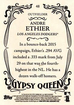 2016 Topps Gypsy Queen - Framed Green #48 Andre Ethier Back