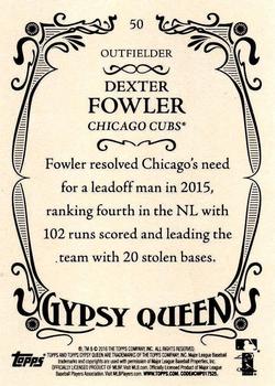 2016 Topps Gypsy Queen - Framed Green #50 Dexter Fowler Back