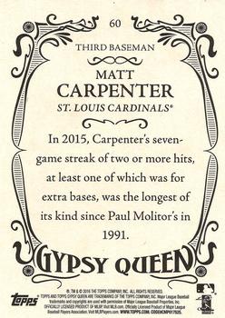 2016 Topps Gypsy Queen - Framed Green #60 Matt Carpenter Back