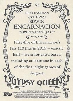 2016 Topps Gypsy Queen - Framed Green #69 Edwin Encarnacion Back