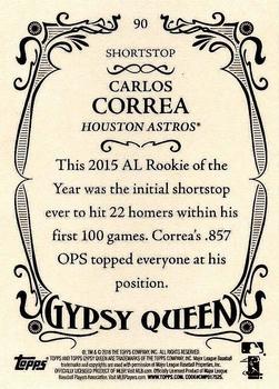 2016 Topps Gypsy Queen - Framed Green #90 Carlos Correa Back