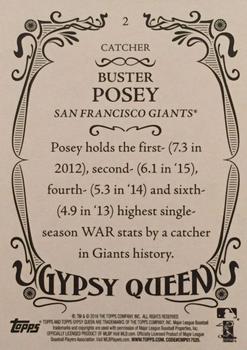 2016 Topps Gypsy Queen - Framed Black #2 Buster Posey Back
