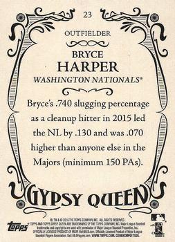 2016 Topps Gypsy Queen - Framed Black #23 Bryce Harper Back