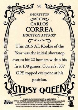 2016 Topps Gypsy Queen - Framed Black #90 Carlos Correa Back