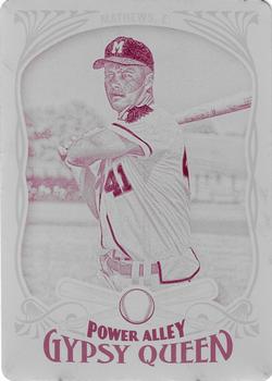 2016 Topps Gypsy Queen - Power Alley Printing Plate Magenta #PA-14 Eddie Mathews Front