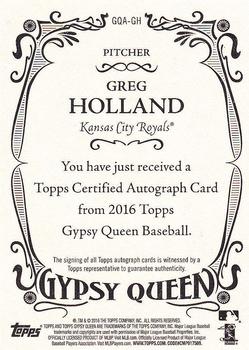 2016 Topps Gypsy Queen - Autographs #GQA-GH Greg Holland Back