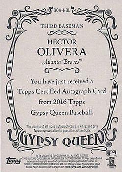 2016 Topps Gypsy Queen - Autographs #GQA-HOL Hector Olivera Back
