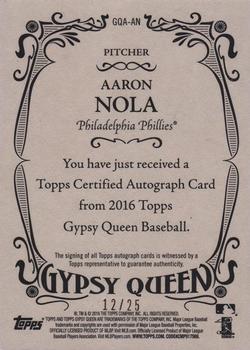 2016 Topps Gypsy Queen - Autographs Orange #GQA-AN Aaron Nola Back