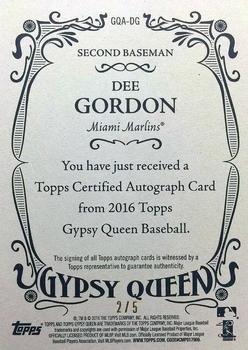 2016 Topps Gypsy Queen - Autographs Red #GQA-DG Dee Gordon Back