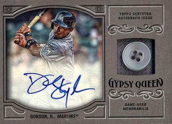 2016 Topps Gypsy Queen - Autographed Relic Black Button #GQAR-DG Dee Gordon Front