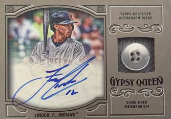 2016 Topps Gypsy Queen - Autographed Relic Black Button #GQAR-FL Francisco Lindor Front