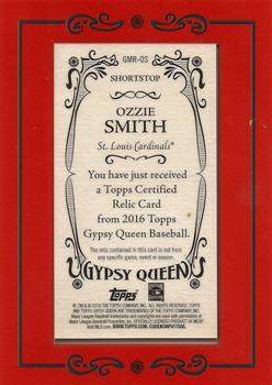 2016 Topps Gypsy Queen - Mini Relic Gold #GMR-OS Ozzie Smith Back