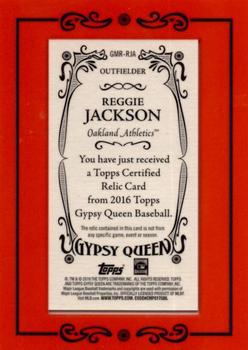 2016 Topps Gypsy Queen - Mini Relic Gold #GMR-RJA Reggie Jackson Back