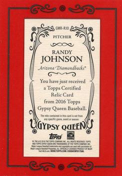 2016 Topps Gypsy Queen - Mini Relic Gold #GMR-RJO Randy Johnson Back
