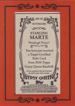 2016 Topps Gypsy Queen - Mini Relic Gold #GMR-SM Starling Marte Back