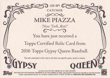 2016 Topps Gypsy Queen - Relic #GQR-MPI Mike Piazza Back