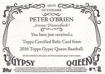 2016 Topps Gypsy Queen - Relic #GQR-PO Peter O'Brien Back