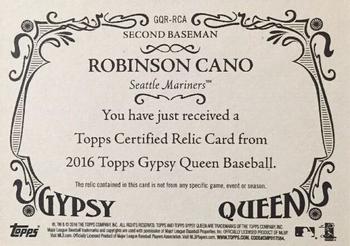 2016 Topps Gypsy Queen - Relic #GQR-RCA Robinson Cano Back