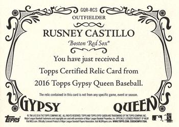 2016 Topps Gypsy Queen - Relic #GQR-RCS Rusney Castillo Back