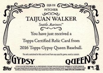 2016 Topps Gypsy Queen - Relic #GQR-TW Taijuan Walker Back