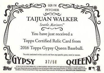 2016 Topps Gypsy Queen - Relic Gold #GQR-TW Taijuan Walker Back