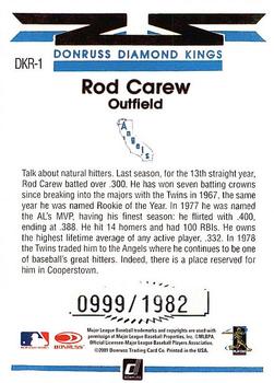 2001 Donruss - Diamond Kings Reprints #DKR-1 Rod Carew Back