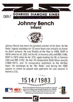 2001 Donruss - Diamond Kings Reprints #DKR-7 Johnny Bench Back