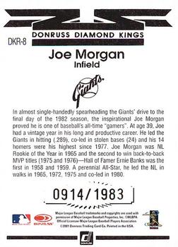 2001 Donruss - Diamond Kings Reprints #DKR-8 Joe Morgan Back