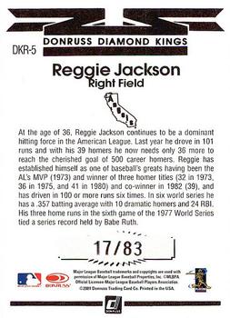 2001 Donruss - Diamond Kings Reprints Autographs #DKR-5 Reggie Jackson Back