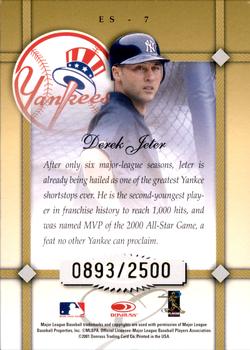2001 Donruss - Elite Series #ES-7 Derek Jeter Back
