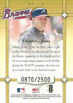 2001 Donruss - Elite Series #ES-6 Chipper Jones Back