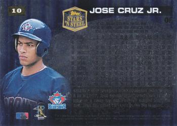 1998 Topps Stars ‘N Steel #10 Jose Cruz Jr. Back