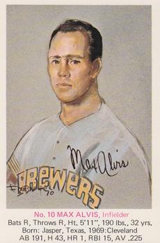 1970 McDonald's Milwaukee Brewers #NNO Max Alvis Front