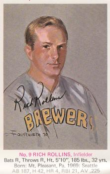 1970 McDonald's Milwaukee Brewers #NNO Rich Rollins Front