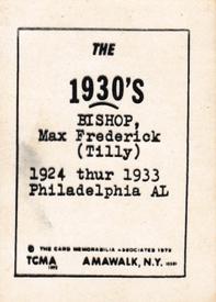 1972 TCMA The 1930's #NNO Max Bishop Back