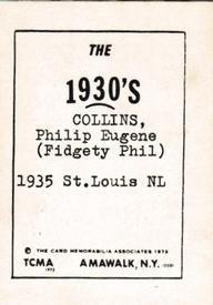 1972 TCMA The 1930's #NNO Philip Collins Back