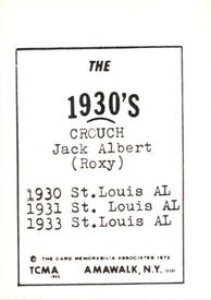 1972 TCMA The 1930's #NNO Jack Crouch Back