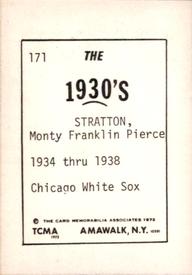 1972 TCMA The 1930's #171 Monty Stratton Back