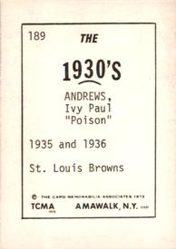1972 TCMA The 1930's #189 Ivy Andrews Back