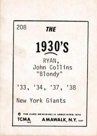 1972 TCMA The 1930's #208 Blondy Ryan Back