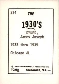 1972 TCMA The 1930's #234 Jimmie Dykes Back