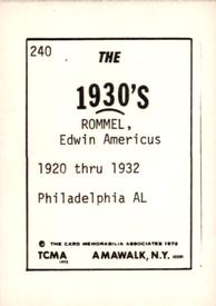 1972 TCMA The 1930's #240 Edwin Rommel Back
