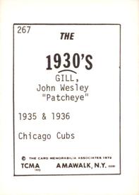 1972 TCMA The 1930's #267 John Gill Back