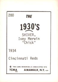 1972 TCMA The 1930's #280 Ivey Shiver Back